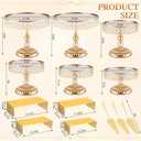 Lallisa 13 Piece Gold Cake Stand Set, Vintage Cake Dessert Display with Crystal Rim & Cupcake Trays for Wedding, Birthday Anniversary Parties, Dessert Table Decoration
