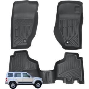 Priprilod Floor Mats Fit for Jeep Liberty 2008-2012 All Weather Protector TPE Floor Liners Custom Fit Car Mats Non-Slip，Only Left Hand Drive Versions