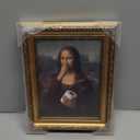 YD&YZY Gold Framed Bathroom Wall Art Mona Lisa Humor Amusing Toilet Art Pinching Nose Wall Decor Funny Vintage Painting Picture Print Whimsical Bathroom Restroom 8x10 inch Small Framed