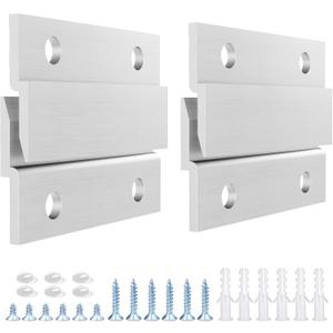 French Cleat Picture Hanger, Aluminum Z Hanger Interlocking Wall Mounting Bracket Hardware Kit Z Clips for Hanging Wall Painting, Mirrors, Panels, Artwork, Cabinet, Whiteboard (2inch-6Pairs)