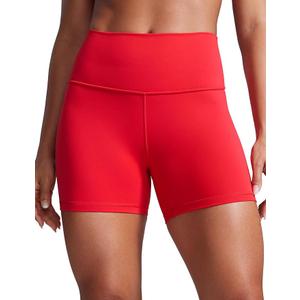 Biker Shorts - High Waisted Workout Running Volleyball Spandex Yoga, Red,Small-Meduim