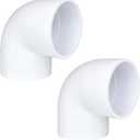2 Pack 3" PVC 90 Degree Elbow Pipe Fittings (Socket x Socket), 2 Way Right Angle Adapter Coupling Schedule 40, 3 inch PVC Pipe Corner Connector DIY, White SCH 40