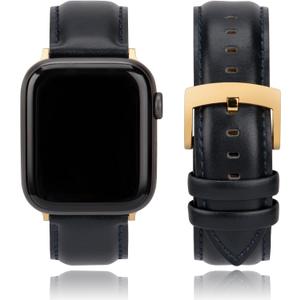 Leather Watch Bands Compatible with Apple Watch 49mm 46mm 45mm 44mm 42mm 41mm 40mm 38mm, Elegant Top Grain Leather Replacement Strap for iWatch Series 11 10 9 8 7 6 5 4 3 2 1 SE/Ultra 3 2 1