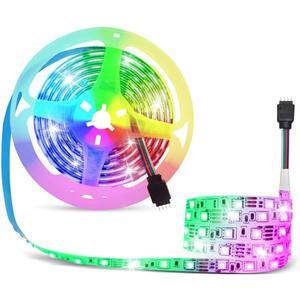12V Flexible SMD 5050 RGB LED Strip Lights, LED Tape, Multi-Colors, 300 LEDs, Non-Waterproof, Light Strips, Color Changing, Pack of 16.4ft/5m Strips