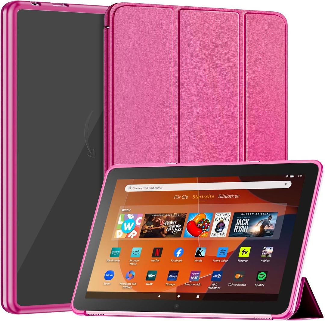 Sanyetral Tablet Protective Case with Auto Wake/Sleep Function, Incompatible with TCL Nokia -Raspberry