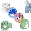 4 Pack for AirTag Holder with Pin, Soft Silicone Cute Air tag Holder for Kids Hidden Airtag Case Waterproof airtag Accessories for Child, Elderly, Pets Collar, Clothes, Shoe, Backpack