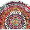 Bohemian Mandala Half Round Door Mat Bath Mat Half Circle Area Rug Indoor Outdoor Doormat Non Slip Bathroom Rugs Entrance Floor Mats Home Decor Rug for Kitchen 18x30 inch