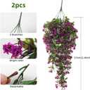 RECUTMS 2Pcs Artificial Hanging Flower Greenery Plants Faux Greenery Artificial Plants for Outdoors Hanging Basket Plastic Home Garden Wedding Party Decorations(Fuchsia)