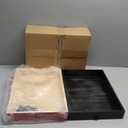 yeesport 2 Pcs Wooden Snack Trays with Straps, Handheld Serving Trays with Adjustable Shoulder Straps, Movie Popcorn Beverage Carriers, Vintage Red Drinking Holders for Parties and Picnics