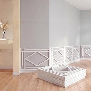 Threehoney 6 Pack Wainscoting Panels 30.7 x 23.6 Inch, Covers 30 Ft², Paintable 3D Molding Panels, Impact Resistant Decorative Wall Trim for Interior Accent Spaces, Glue Installation(Diamond)
