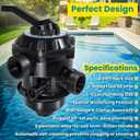 E-cowlboy 262506 1-1/2-Inch 6-Way Clamp Style Multiport Valve Top Mount for Tagelus/Sta-Rite Cristal-Flo II/Meteor/Sand Dollar/StarBright Pool and Spa Sand Filter Black
