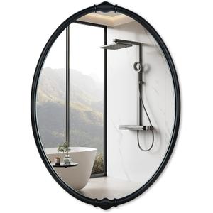 SIMON'S SHOP Oval Mirrors for Bathroom, Black Oval Mirror 24x32, Large Vanity Mirrors for Bathroom, Vintage Wall Mirror
