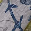 SALLOUS Runner Rug for Hallway, 3x20ft Vinyl Floor Mat for Home, Area Rug for Living Room Bedroom, Waterproof Kitchen Mat, Runner Rug for Bathroom, Entryway (Grayish Blue Bohemian-Style)