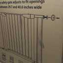 Cumbor 29.7-40.6" Baby Gate for Stairs, Mom's Choice Awards Winner-Dog Gate for Doorways, Pressure Mounted Auto-Close Pet Gates for Dogs Indoor, Safety Child Gate with Easy Walk Thru Door, White