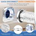 Magnetic Dryer Vent Coupling Connector Kit - DV180 Airtight Seal, Quick Connect, Includes 4"x3.3ft Duct & 2 Clamps