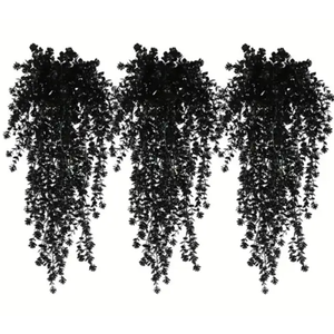 Levemolo Realistic Eucalyptus Hanging Plant Lifelike Artificial Decoration for Halloween Festivities Easy Setup Faux Vines for Spooky Home Decor Eucalyptus Tree, 3 Pack