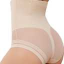 Shapewear Tummy Control Underwear - High Waisted Shapewear Panties Compression Body Shaping Briefs Girdle Panty (Small, Black+nude)