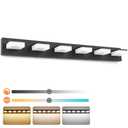 GOODATE 3 Colors Dimmable Bathroom Light Fixtures Over Mirror, LED Black Vanity Lights, Acrylic Stainless Steel 6 Light Bathroom Vanity Light Fixtures, Adjustable 3000K/4000K/6000K, 360° Rotate