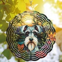 64memory Miniature Schnauzer Wind Spinner, Miniature Schnauzer Dog Wind Spinner Hanging for Yard and Garden, Unique Gift Wind Spinner, 3D Hanging Wind Spinner Outdoor