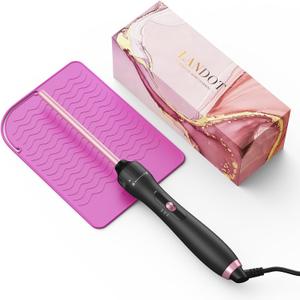LANDOT Small Pencil Curling Wand Iron: 9mm Clip Free Hair Curler - Professional 3/8 Inch Curling Wand for Tight Curls, - Includes Heat Resistant Silicone Mat & Glove