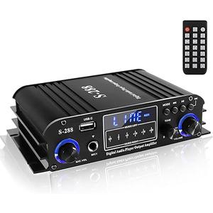 Romicta 4 Channel Bluetooth 5.0 Stereo Amplifier, 50Wx4 HiFi Power Amp, 1200W Max, USB/SD/FM, Class D Home Audio Receiver for Home Theater & Karaoke, Includes Remote & Power Adapter
