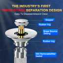 Bathroom Sink Drain Strainer, Pop Up Sink Drain Filter with Removable Stainless Steel Filter Basket Hair Catcher, Sink Drain Strainer, for Us Bathroom Sink Stopper Replacement