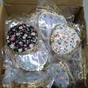 Remerry 48 Pieces Compact Mirror for Purse Small Flower Pocket Mirror Portable Floral Retro Folding Tea Party Favors Makeup Travel for Women Mother (Stylish Style)