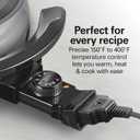 Hamilton Beach 12 Cup Electric Fondue Pot Set with Temperature Control, 6-Color Coded Forks, for Cheese, Chocolate, Hot Oil, Broth, 3 Quart PFAS-Free Nonstick Interior, Gray (86202)
