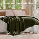 100% Cotton Cable Knit Throw Blanket, Large Lightweight Soft Knit Blanket for Sofa Couch Bed, Breathable All-Season Throw, Cozy Decorative Blanket, 60 x 80 Inch,Olive Green