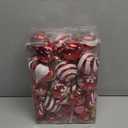 50Pcs Christmas Candy Cane Ornament Lollipop Ornaments for Christmas Tree Decorations,Red and White, 12 Style Assorted Shapes with Hanging String for Xmas New Year Holiday Festival Home Party Decor (80mm/3.14")