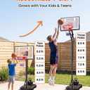 IGL Kids Basketball Hoop Outdoor | 4-8.5ft Adjustable Height | 33" Shatterproof Backboard | Fillable Base & Extra Anchor | Portable Goal w/Wheels for Backyard Driveway