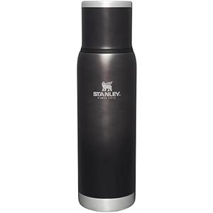 Stanley Adventure-To-Go Vacuum Bottle 1.1 qt | Wide Mouth with Leakproof Cup Lid | Keep Drinks Hot or Cold | Packable for Travel | Insulated Stainless Steel Thermal Bottle | BPA-Free | Charcoal Glow