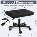 Footrest Under Desk Leg Rest Ottoman Adjustable Height Foot Stool (Black), 19.3''L x 15''W