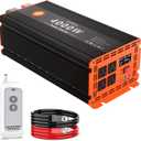 4000 Watt Power Inverter 12V DC to 110V/120V AC Converter Peak Power 8000W Car Inverter with LCD Display 2 AC Outlets USB Port Cables Included for RV, Truck, Off-Grid Solar System Remote Controller