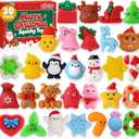30 Pack Christmas Squishy Toys Squishies, Mochi Squishy Party Favors for Kids,Christmas Toys for Kids,Squishy Fidget Stress Reliever, Goodie Bags Fillers Birthday Xmas Gifts Stocking Stuffers