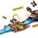 Hot Wheels Monster Trucks Stunt Tire Playset, Includes 3 Hot Wheels Monster Trucks & 3 1:64 Scale Vehicles, Gift for Kids 4 to 8 Years Old