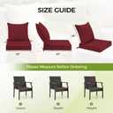 UNIKOME 22"x22"x3" Outdoor Chair Cushions Set - Waterproof Patio Cushions for Outdoor Furniture with Removable Cover, Ties & Handle, Deep Seat Patio Cushions for Sofa Couch - Burgundy