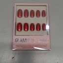 Glamnetic Press On Nails - Cherry Glaze | Short Round Bright Cherry Red Nails with a Glaze Finish | 15 Sizes - 30 Nail Kit with Glue