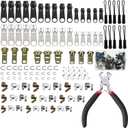 Zipper Repair Kit,Zipper Pull Replacement with Installation Pliers Tools & Extension Pulls for Clothing Jackets Purses Luggage Backpacks Boots