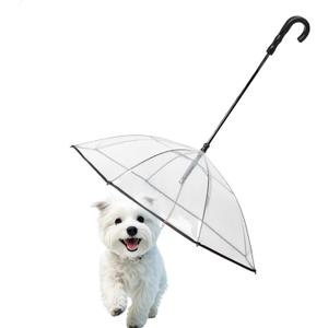 PETLESO Dog Umbrella for Small Breeds - Adjustable Self-Assembly Waterproof Clear Pet Umbrella with Rain Protection for Walking