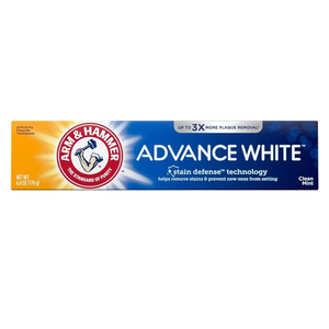 ARM & HAMMER Advance White Toothpaste, Teeth Whitening Baking Soda Toothpaste with Stain Defense Technology and Fluoride, Clean Mint Flavor, 6.0 Oz (1 Pack)