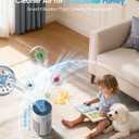 Air Purifiers for Home Large Room Cover Up to 1500 Ft² with True HEPA Filter, 20dB Sleep Mode, 360° Air Intake & Outlet, Air Cleaner for Bedroom Pets, 7 Color Light, HAP604, Off-White
