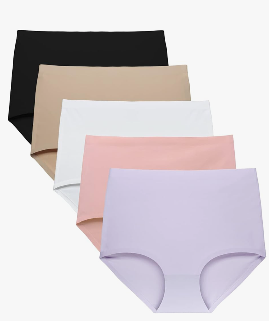 FallSweet No Show High Waist Briefs Underwear for Women Seamless Panties ( 5-pack ), Size: Large