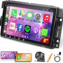 4+64 Car Stereo for 2007-2012 Chevrolet Chevy Silverado Impala GMC Sierra Acadia Enclave Yukon, 8" IPS Touch Screen Car Radio with GPS Wireless&Wired CarPlay/Android Auto, Backup Camera/DSP/SWC