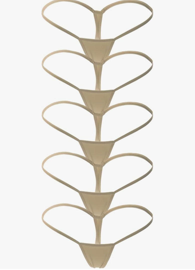 ETAOLINE Women's Low Rise Micro Back G-string Tiny Thong Panty XL