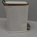 CEROELDA Small Bathroom Trash Can with Lid Soft Close-5L/1.3 Gal Slim Garbage Can-Metal Step Wastebasket-Rectangle Narrow Waste Bin for Office, Bedroom, Toilet, Live Room (White)