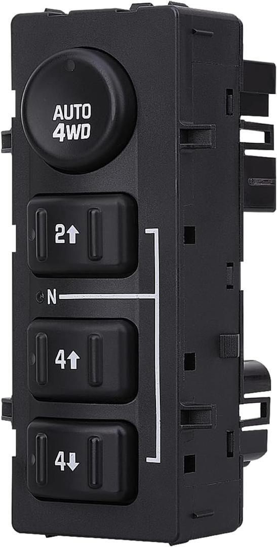 Obaee 4WD Transfer Case Switch 4x4 Wheel Drive Button Compatible with Chevy Chevrolet Silverado Suburban Tahoe Avalanche 2003-2007 GMC Yukon Sierra Cadillac Escalade Replacement OEM 15164520 19259313
