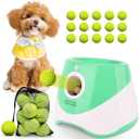 Automatic Ball Launcher for Dogs: 2" Mini Tennis Ball Thrower with 3 Distance Settings,Interactive Puppy Pet Ball Indoor Thrower Fetch Machine for Small to Medium Dogs,Green