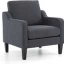 VINGLI Accent Chairs for Living Room Chairs Mid Century Modern Chair Sofa Chair Upholstered Arm Chair with Scooped Arms for Bedroom, Apartment, Office, Studio, Waiting Room, Play Room (Dark Grey Linen)