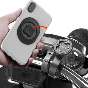 sincetop Bike Phone Mount,Motorcycle Phone Holder with Universal Adapter,Out Front Bicycle Handlebar Mount for Mountain Road EBike,Scooter,Moto,MTB,Quick Release Attach/DetachSeries C - 2nd Gen